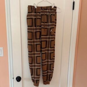 Jordan Tan and Black Plaid Joggers